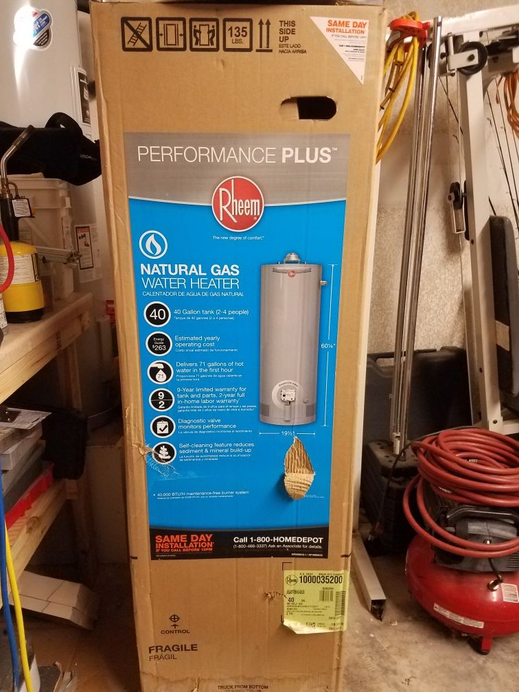 NEW Rheem Natural Gas Tank Water Heater for Sale in Arlington, TX - OfferUp