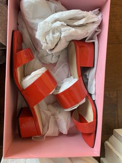 HIGH HEEL SANDALS, RED, SIZE 7 - INTERNATIONALLY BLANK