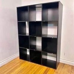 Like New 12 Cubes Storage Shelves Organizer Bookshelf Display Cabinet Black