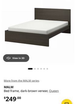 Queen IKEA MALM bed frame – Black w/ 2 Storage Drawers – $100