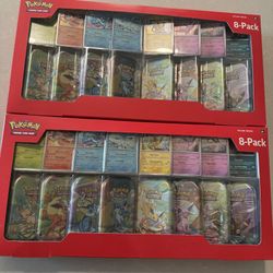 2x New Costco Pokemon Scarlet & Violet Prismatic Evolutions 8 Mini-Tins