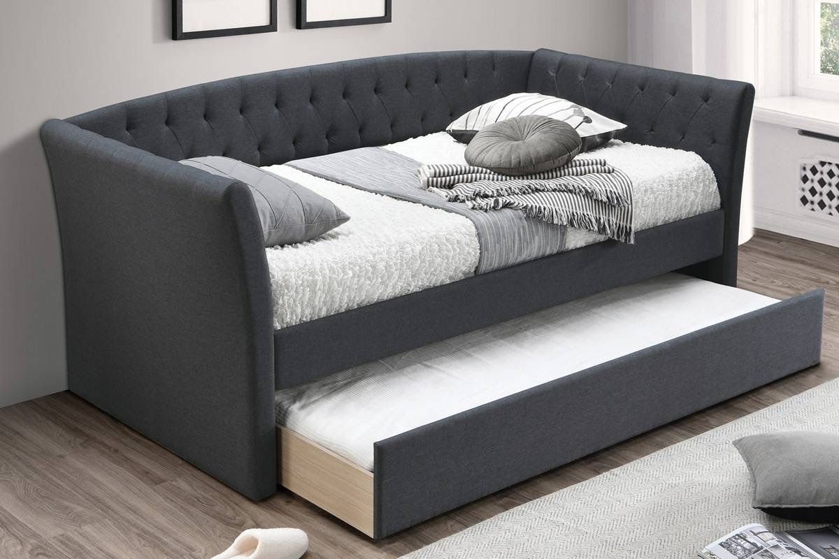 Dark Gray Daybed With Trundle Mattress Sold Separate
