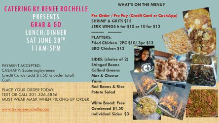 Soul Food Lunch and Dinners Saturday 6/20