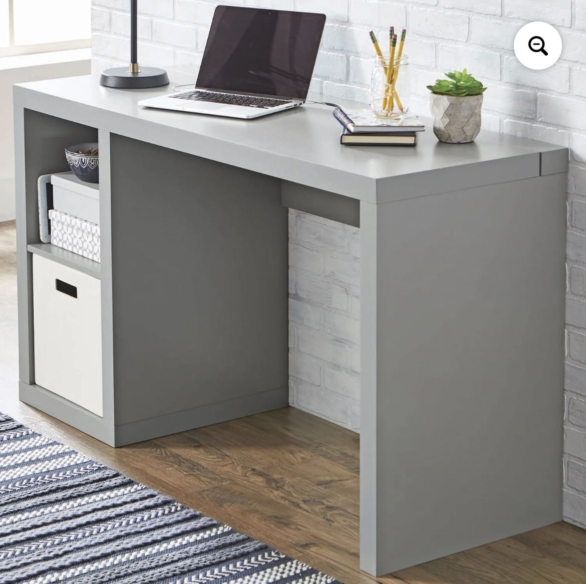 Better Homes and Gardens Cube Storage Organizer Office Desk, GRAY