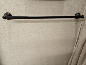 Delta matte black towel bar, towel ring, toilet paper holder