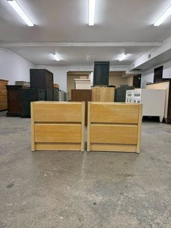See Page for Full Set - 2 Vintage Light Wood Nightstands/ Nightstand Set / End Tables / Side Tables
