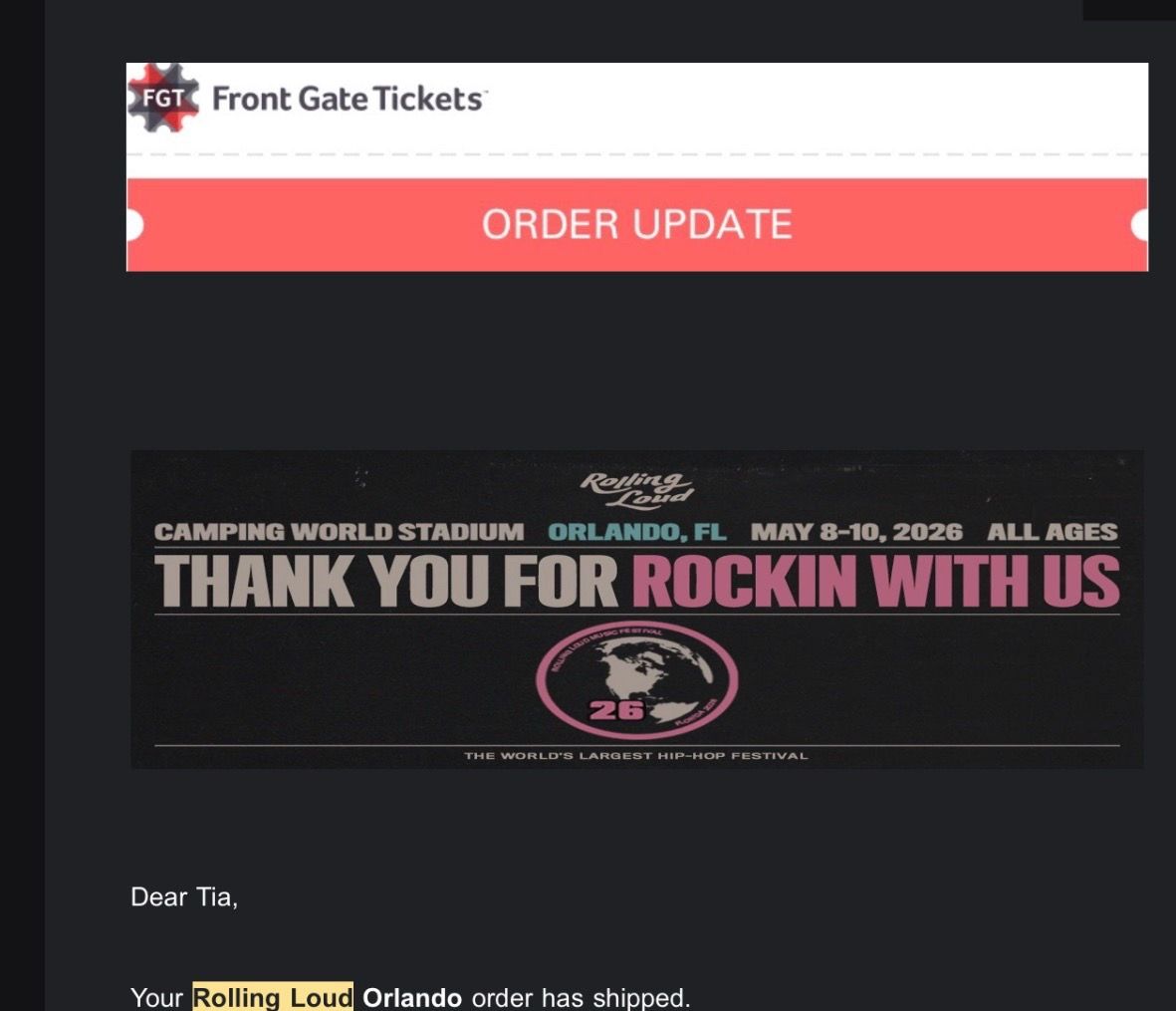 ROLLING LOUD GA TICKET
