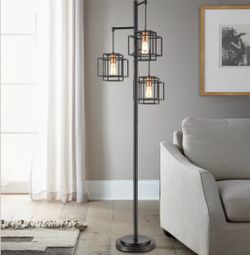 Kelsey Dual Square 3-Light Floor Lamp