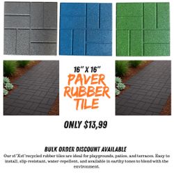 Outdoor/indoor Paver Rubber Tiles 