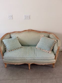 Vintage green/cream loveseat