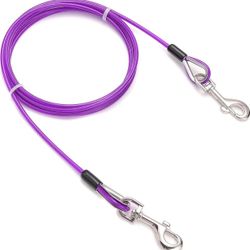 10ft Tie Out Cable for Dogs Galvanized Steel Wire Pet Leash with PVC Coating