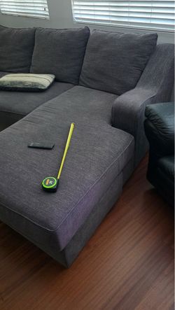 Gray Fabric Sectional Sofa with Chaise