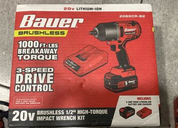 Bauer 20V Brushless 1/2" High-Torque Impact Wrench Kit