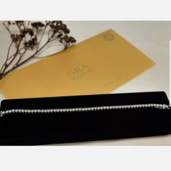 New 6.5 ct Moissanite Tennis Bracelet 14k White Gold Sterling Silver 3mm