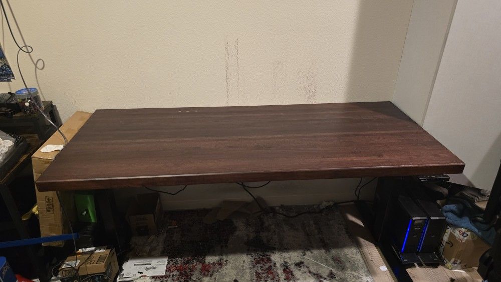 🪵 Real White Oak Butcher Block Desk – 72"x30", Motorized Ergo Legs – $800 OBO