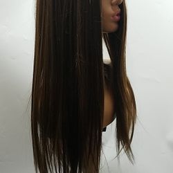 Long Brown Straight Wig
