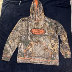 Legendary Whitetail X Ford X Realtree crossover Camouflage ( camo ) Pullover Hoodie Men’s Size Large