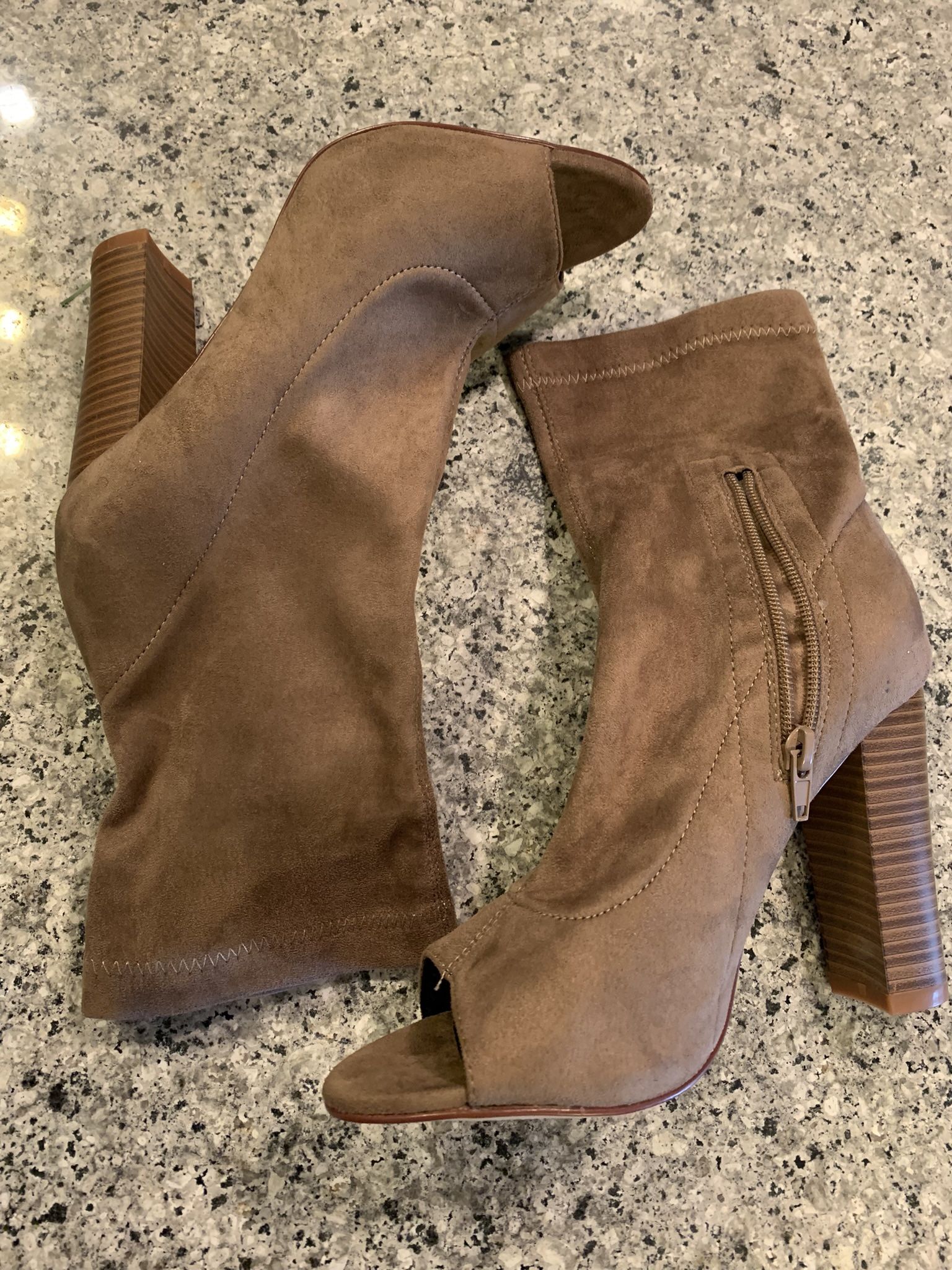 Brown Open Toe Heels