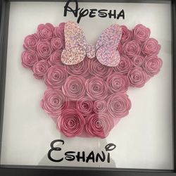 Mouse Ears Paper Flowers Shadow Boxes 