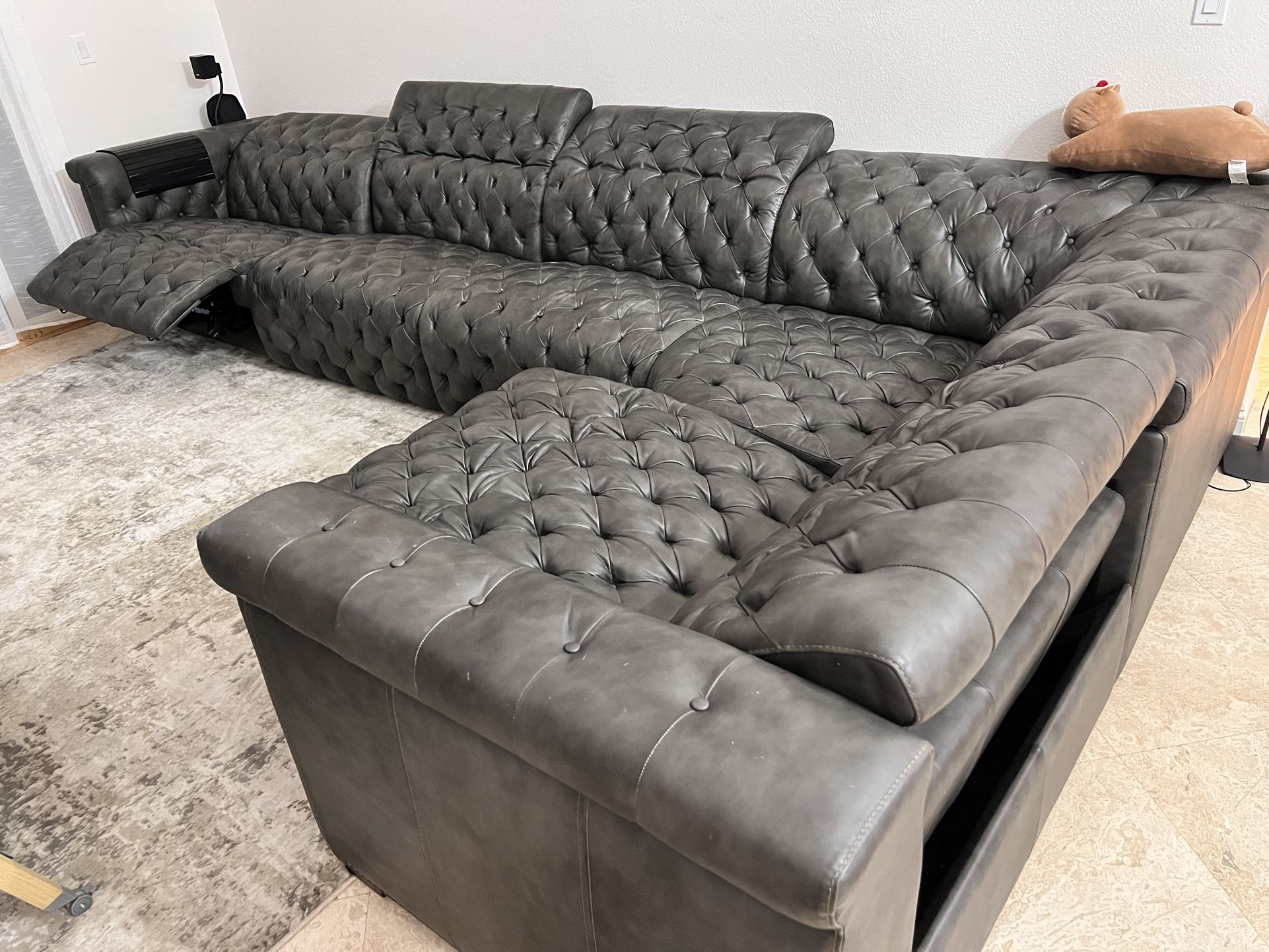 Leather Section Sofa