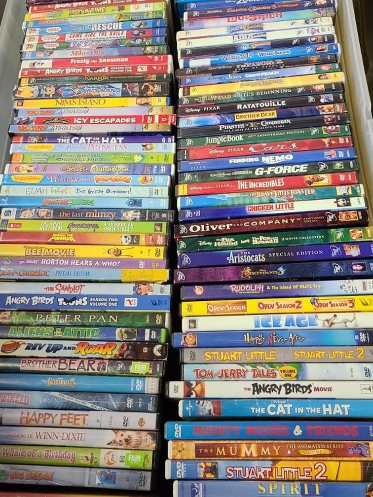 Huge Lot Of 110 kids Dvds, Disney, Pixar, All Titles Shown