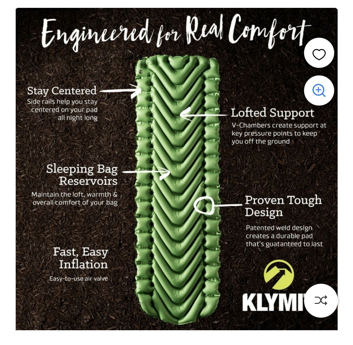 KLYMIT Inflatable Sleeping Mattress Pads (2) / Easy to Inflate / Lightweight / Packs down into small Bag / Retails $130 + Tax / Brand New In Bag
