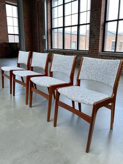 FOUR Mid Century Danish Modern Teak Dining Chairs - Restored!