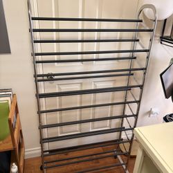 10 Tier Rolling Shoe Rack