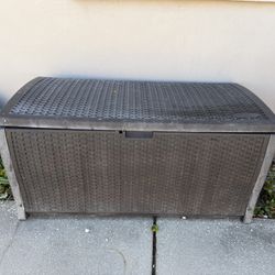 Deck Storage Bin, Plastic - Junk Not Included 