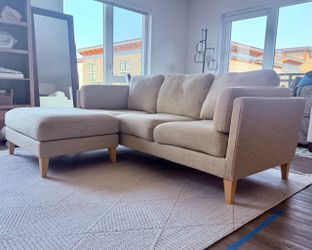 World Market Noelle Oatmeal Sofa + Ottoman