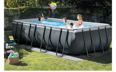 Above Ground Swimming Pool with Heat Pump and Saltwater Chlorinator