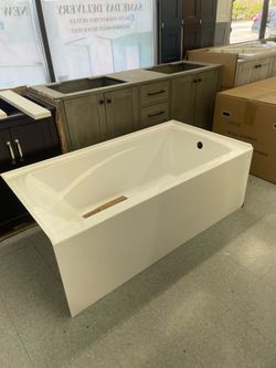 Alcove bathtub 60” fiberglass acrylic