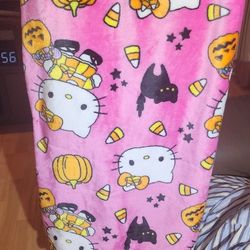 Hello Kitty Pink Halloween Blanket