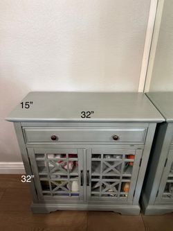 Accent Table with Glass Doors