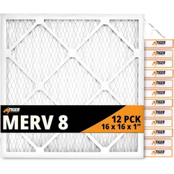 16x16x1 MERV 8 MPR 600-800 Air Filter, High-Performance Pleated HVAC AC