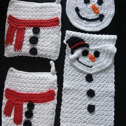 4 Piece Snowman Kitchen Set