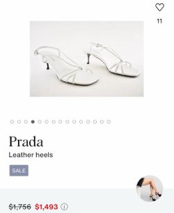 Prada White Leather Strappy Heeled Sandals