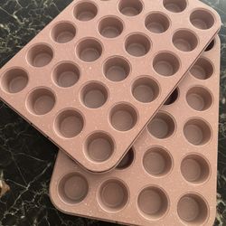2 Pack Mini Muffin / Cupcake Pans (24 Cup) – Nonstick Pink – Brand New