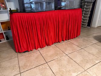 Pleated Red Table Cloth