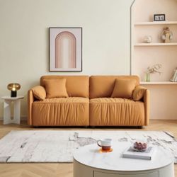 75.59” Sofa Couch, Modern Sofa Loveseat, Oversize Deep Seat Sofa,Orange 
