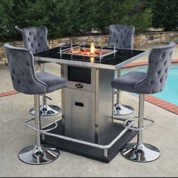 Brand new patio Fire pit bar set propane