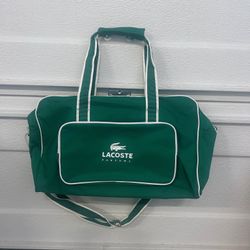 Lacoste Parfums Duffle Bags With Shoulder Strap Green And White