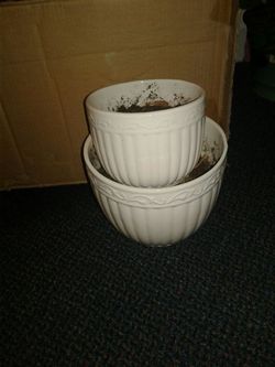 2 Beautiful Matching Glass Pots