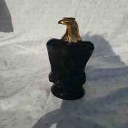 Vintage 70's AVON Amber Glass Eagle Bottle 