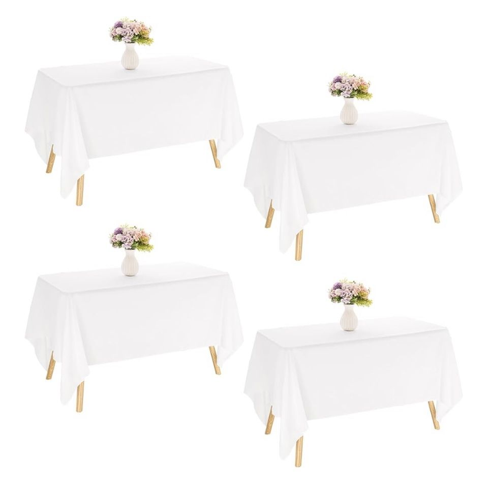 12 White Rectangle Table Cloths 6ft