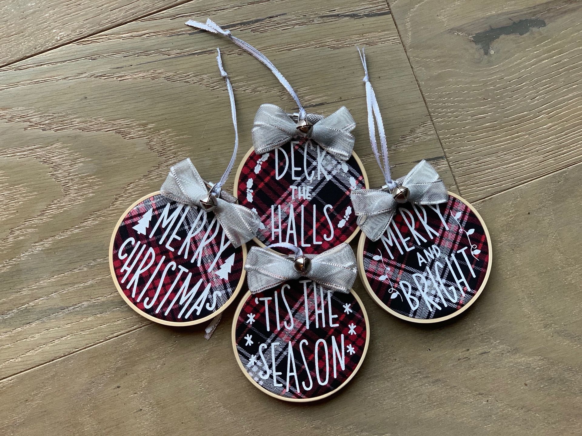 Embroidery hoop Christmas ornaments