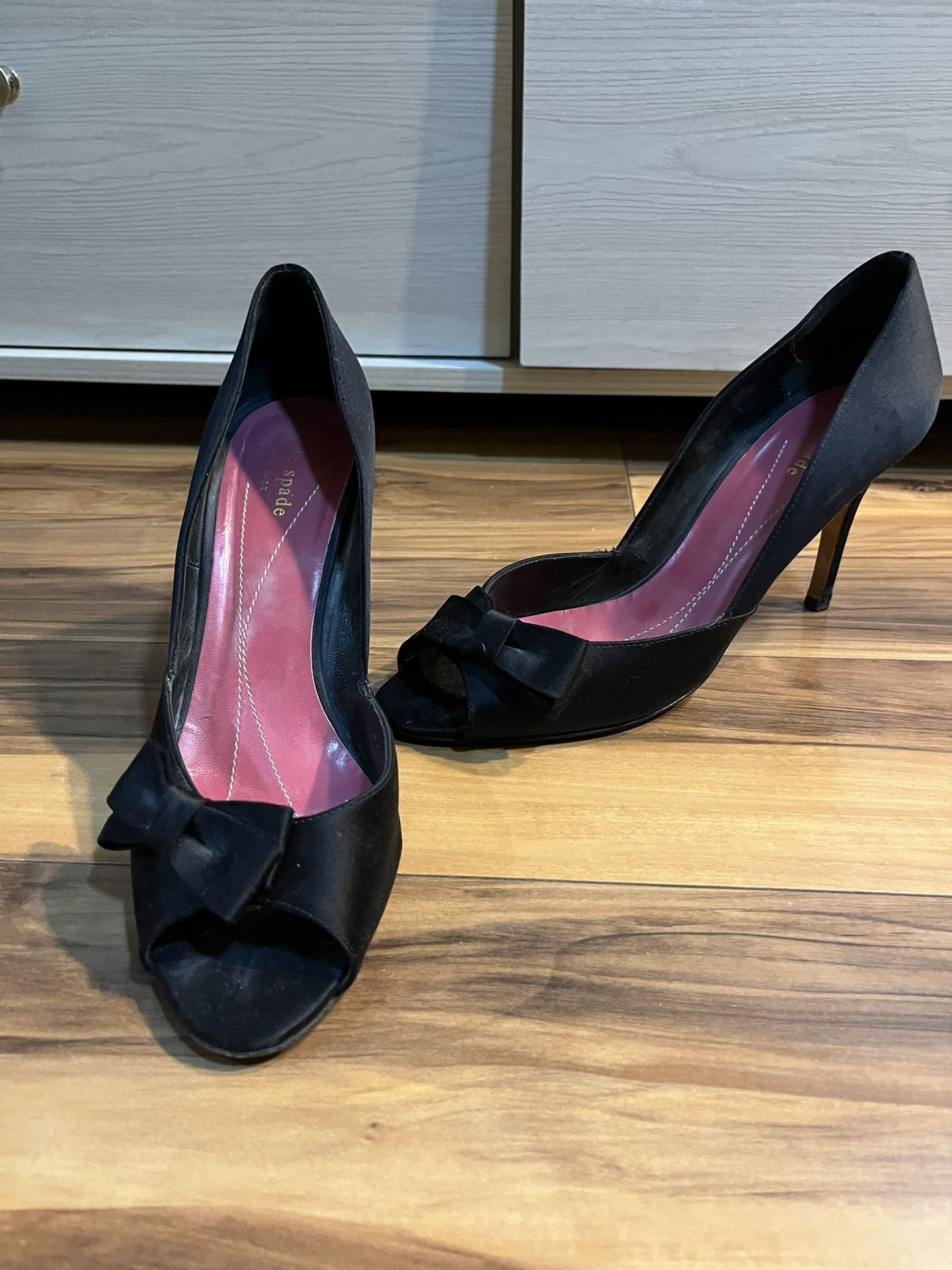 Black bow Kate Spade heels