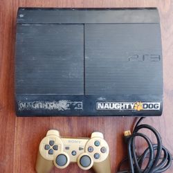 PS3 Super Slim Complete Wires Plus Two Controllers