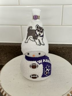 New Handmade Washington UW Huskies Snowman