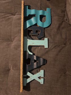 RELAX Wooden Sign with Rope